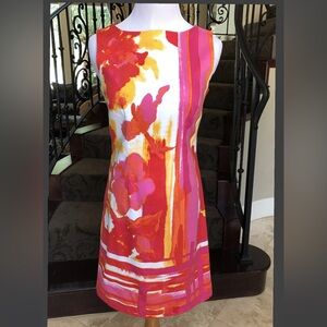 Chetta B Red and Orange Floral Dress